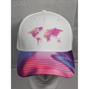 Wanderlust Logo World Globe Map Women's Hat White Baseball Cap Adjustable